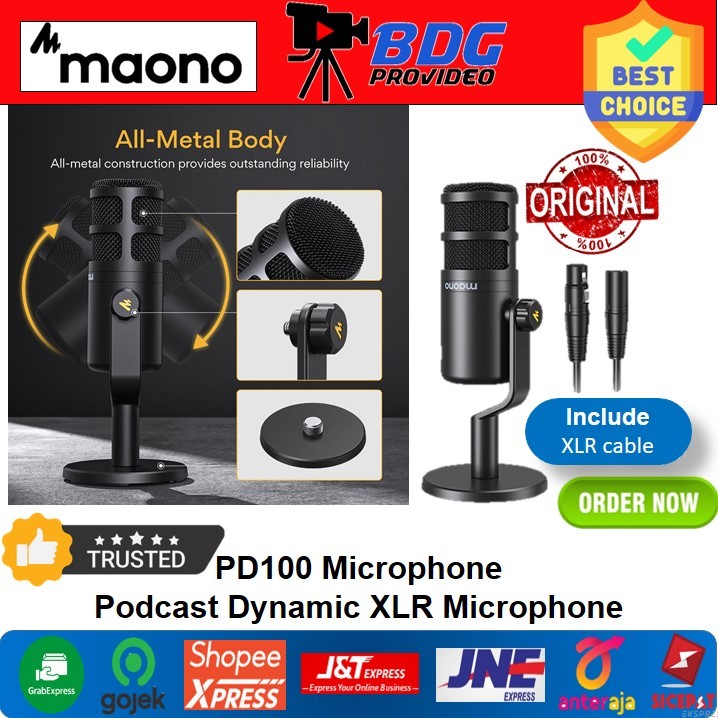 MAONO PD100 XLR DYNAMIC MICROPHONE / Mikrofon Podcast Maono PD100 Podcaster Dynamic XLR Mic