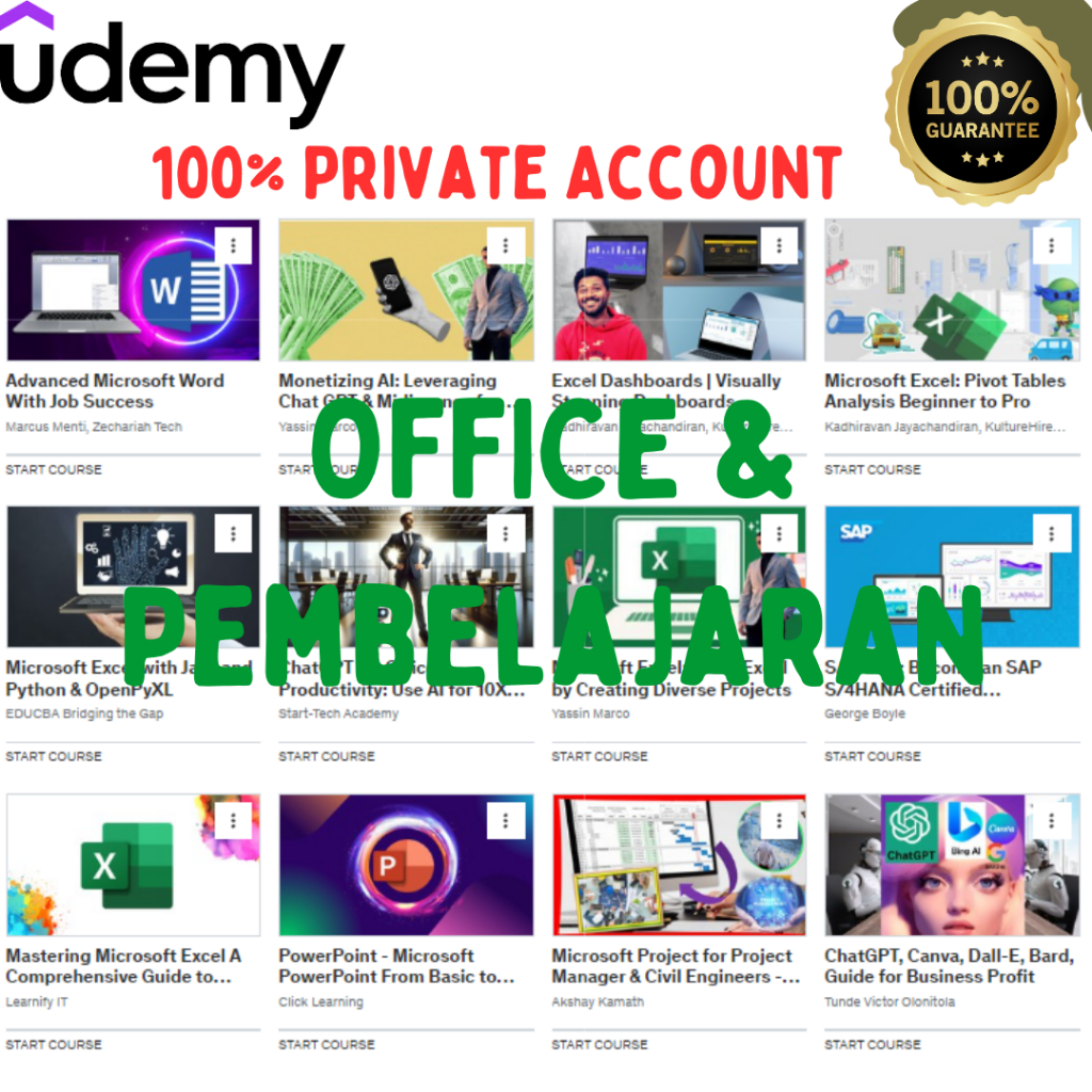 Udemy Premium Course Edisi Office & Pembelajaran