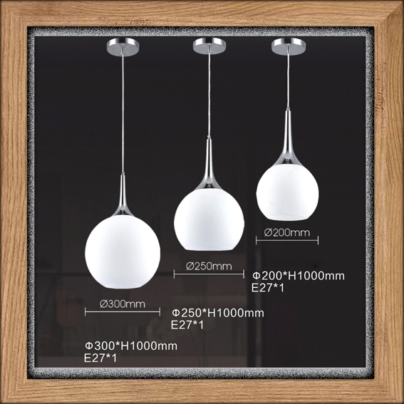 Lampu Hias Gantung minimalis Bola Kaca Susu Lubang Bawah elegan classic modern lighting living dinin