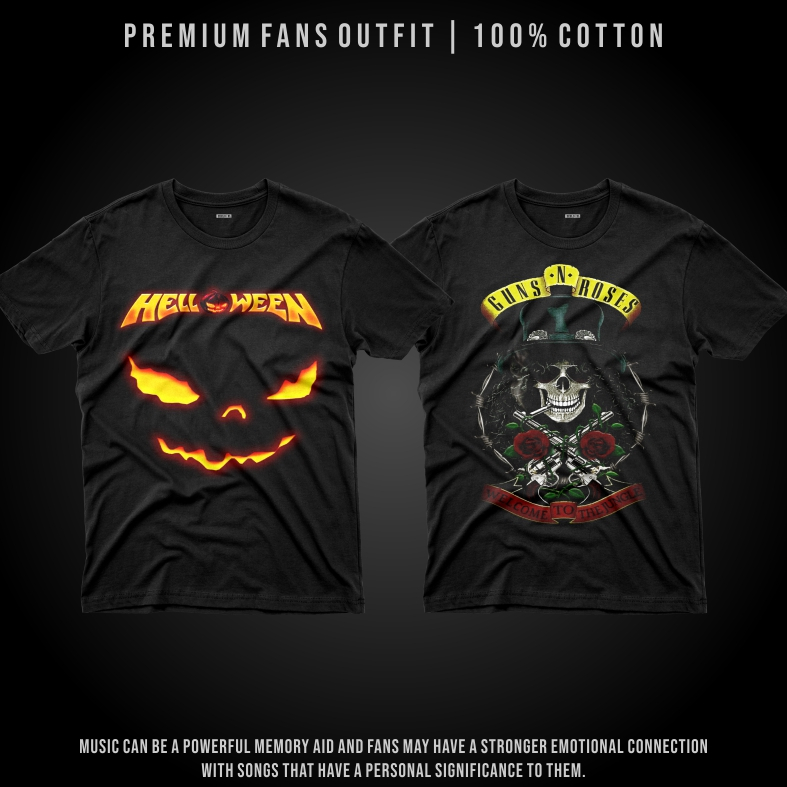 Kaos Musik Band Helloween & GNR