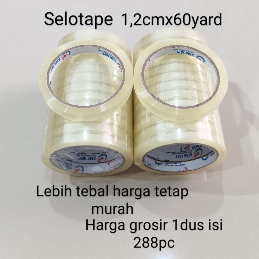 

Selotip isolasi Bening Putih selotape solatip lakban setengah 1/2 inch 12mm 60yard
