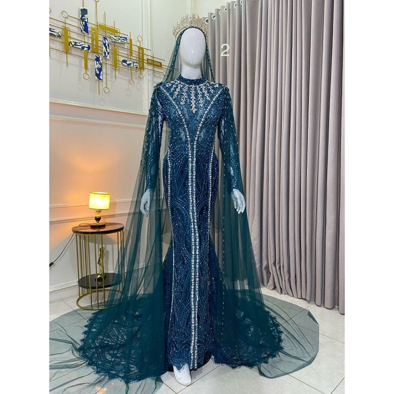 GAUN PENGANTIN MODERN SLIM   DRESS PAYET CHANTYLI//GAUN TERBARU /GAUN SLIM  MEWAH/GAUN CANTIK/GAUN  