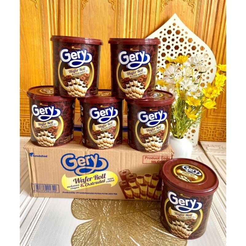 

Gery Wafer Roll & Ekstrudat Rasa Coklat 350gr / gery toples / MAKANAN LEBARAN