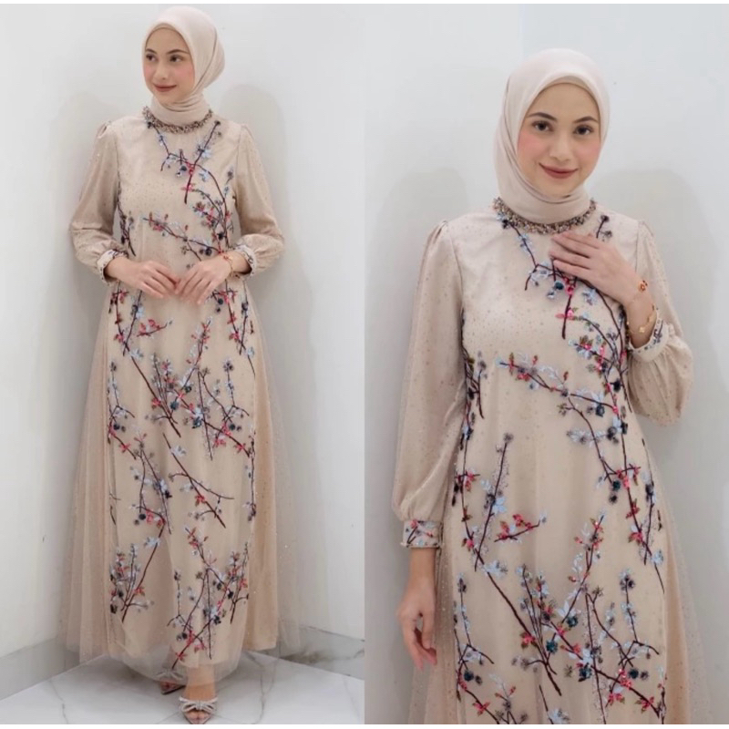 READY KIRIM AURORA DRESS LIMETED EDTION NUDE MAROON XL Ameena outer classic taupe M L JASMINE DRESS 