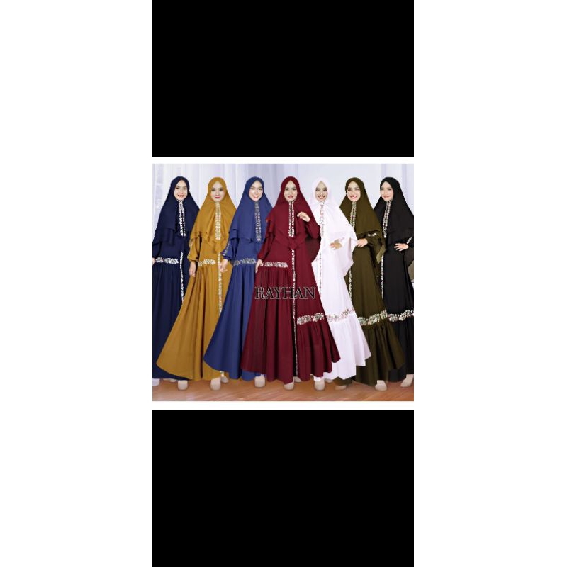 Gamis Syar'i Muslimah / Set Khimar Terbaru / Gamis Lebaran Syar'i