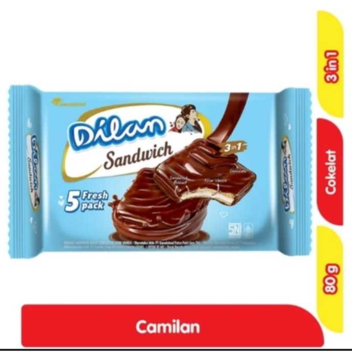 

Dilan Sandwich 80gr Dilan Sandwich Biskuit Cokelat Dilan Sancwich pack isi 5pc