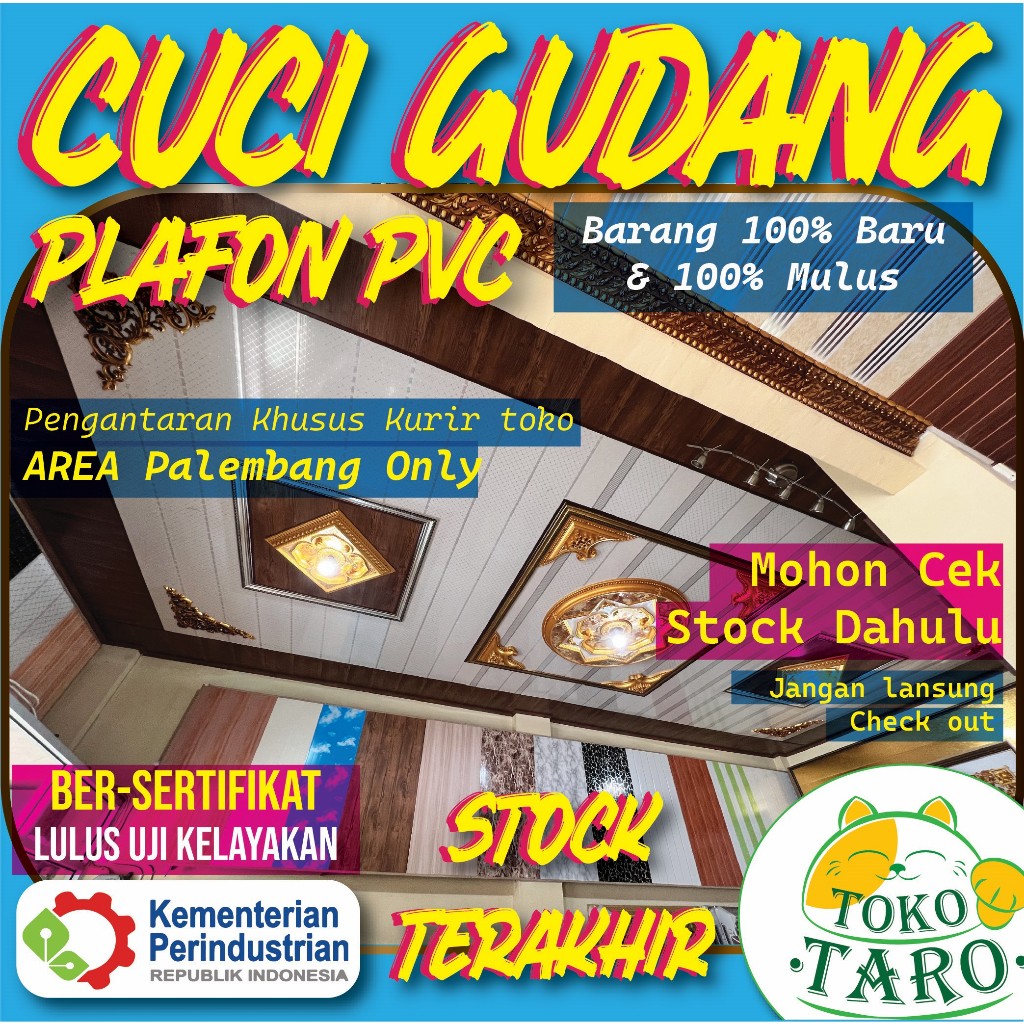 Plafon PVC CUCI GUDANG AREA PALEMBANG ONLY