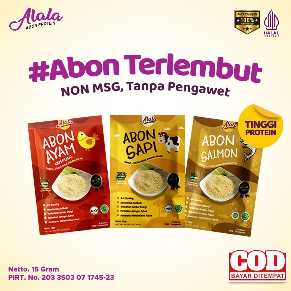 

Alala Abon Bayi Mpasi Penambah Nafsu Makan Booster Bb - Abon Anak Rasa Sapi Ayam Salmon