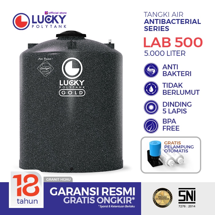 Tangki / Toren Air Anti Bakteri Lucky 5000 liter (LAB 500)