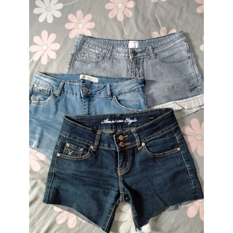 celana jeans pendek wanita eagle bershka used