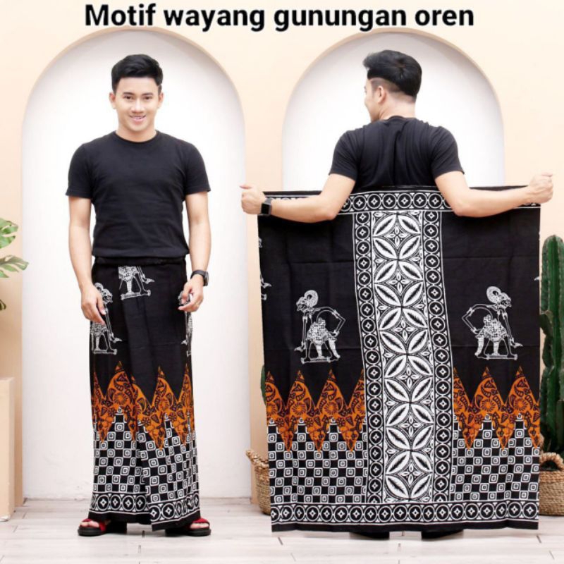 SARUNG WAYANG dewasa motif wayang gunungan batik