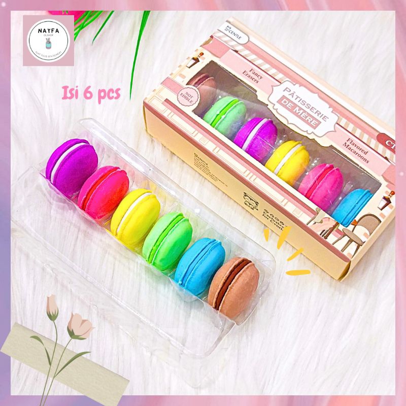 

Penghapus Makaron Pastel Isi 6 Pcs Penghapus Warna Warni Makanan Unik