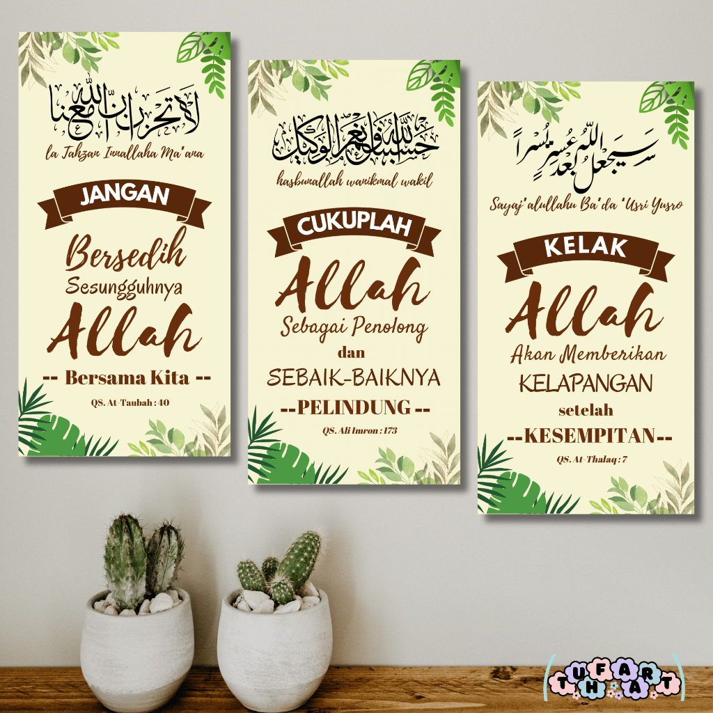 Wall Decor Hiasan Dinding Islami Kaligrafi Nasehat Ayat Al-Quran Aesthetic Tuhfa Art