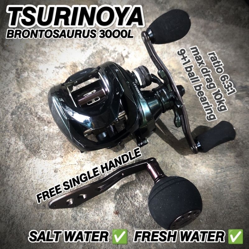 TSURINOYA BRONTOSAURUS 3000L baitcasting reel left handle