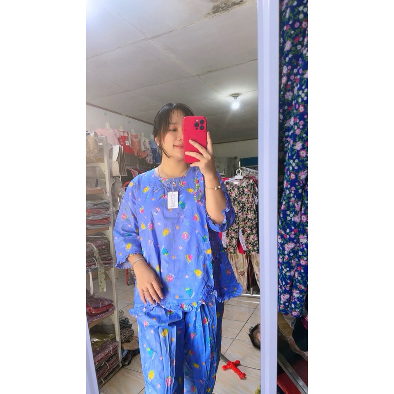 baju tidur sunly tangan 3/4 celana panjang uk 24