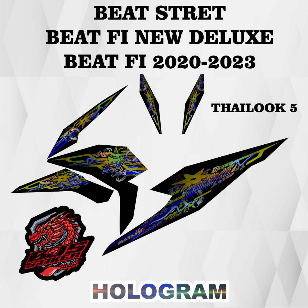 [COD] Stiker Sticker Striping hologram Beat fi deluxe Beat street Beat fi 2020-2023 motif thailook 5