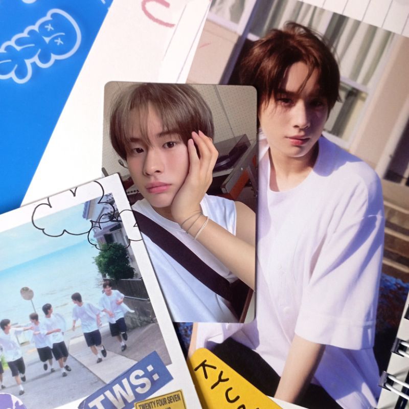 Photocard official tws pledis kyungmin sparkling blue ver lucky hanjin shinyu dohoon hoodie jihoon p