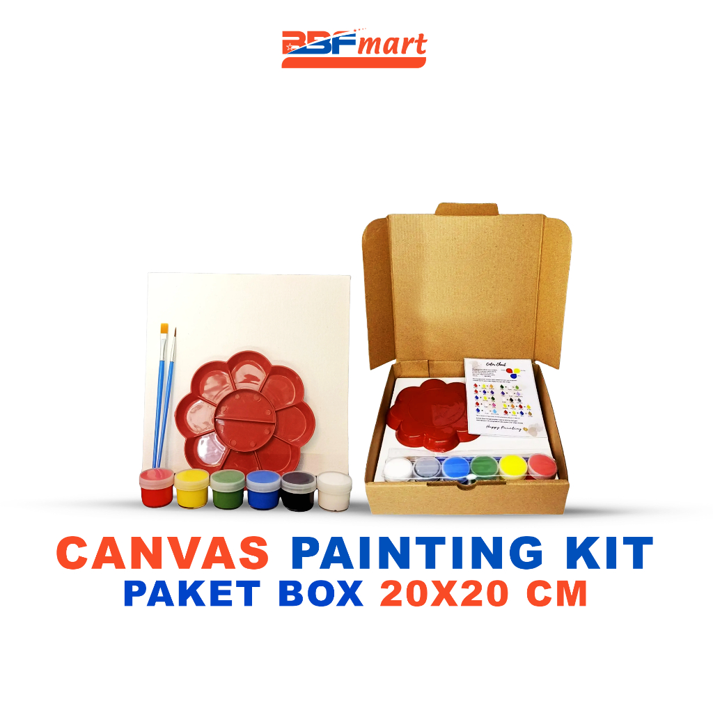 

Canvas Painting Kit 20x20 cm Paket Box Set Melukis Anak lengkap