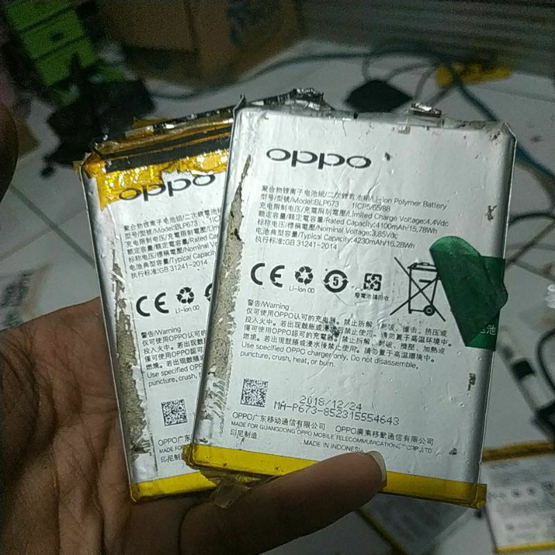 baterai bekas oppo a3s blp673 minus baca deskripsi