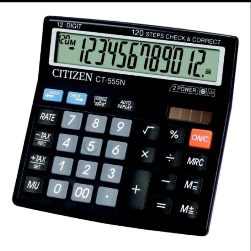 

KALKULATOR CITIZEN CT 555 N 12 DIGIT AUTO REPLAY CHECK AND CORRECT MURAH