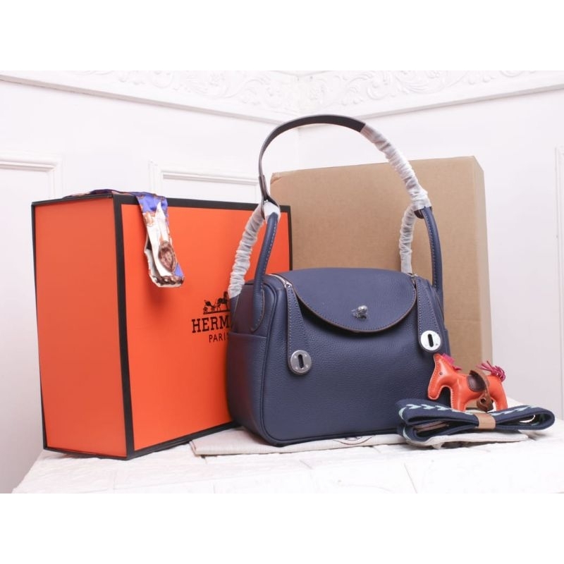 MM L25 LINDY 25 WITH STRAP SHOULDER BAG 25 SHW DOUBLE BOX KULIT ASLI KULAS KULIT LENTUR