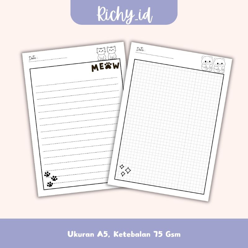 

looseleaf a5 tema aesthetic white / refill binder korea / refill binder aesthetic / looseleaf aesthetic