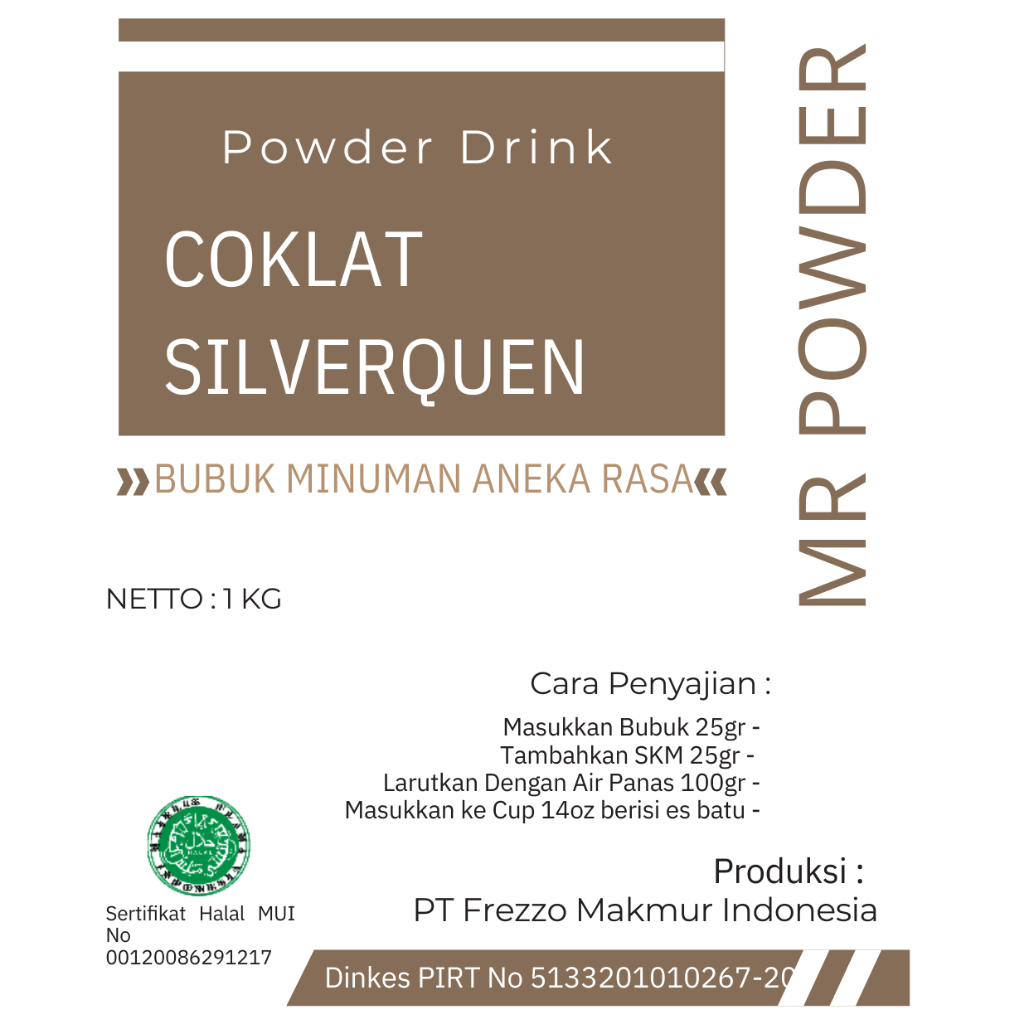 

1 KG MR POWDER RASA COKLAT SILVERQWEEN| BUBUK MINUMAN RASA | POWDER DRINK | BOBA BROWN SUGAR |