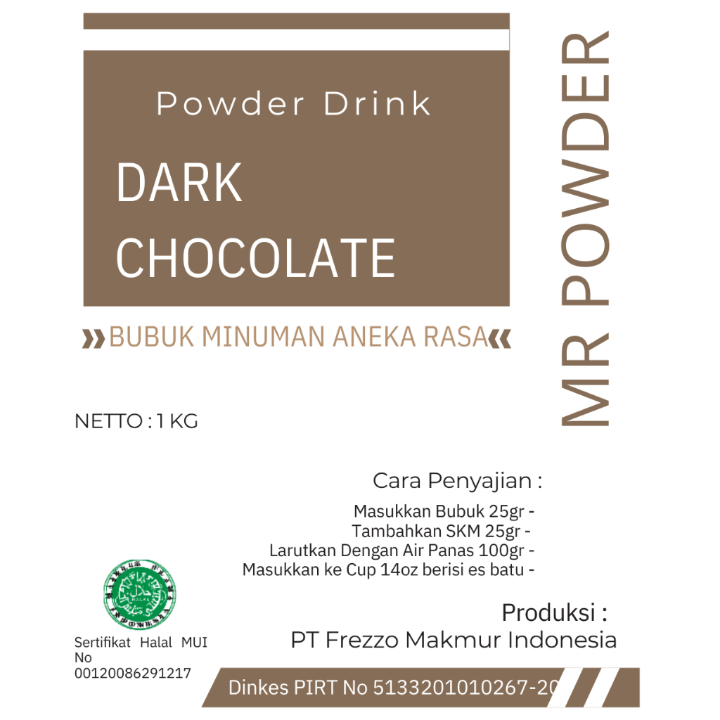 

1 KG MR POWDER RASA DARK CHOCHOLATE| BUBUK MINUMAN RASA | POWDER DRINK | BOBA BROWN SUGAR |#ENAK#MURAH#TERLARIS