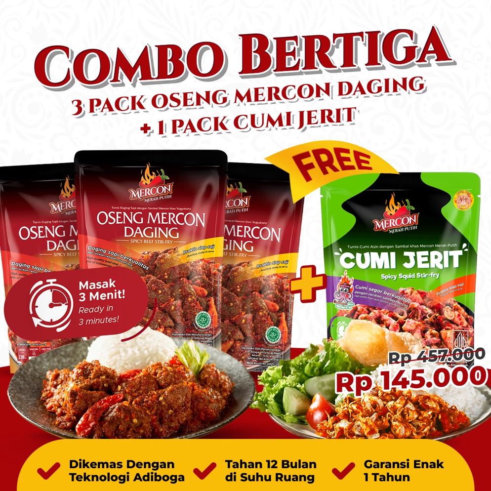 

HQE297 TOK SIAP COD BONUS CUMI JERIT Mercon Merah Putih 3x Oseng Mercon Daging