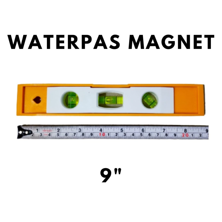 TERMURAHHHH WATERPASS MAGNET/PENGGARIS TUKANG/WATERPAS METERAN MAGNETIC 9" / PENGGARIS ALAT UKUR DIM