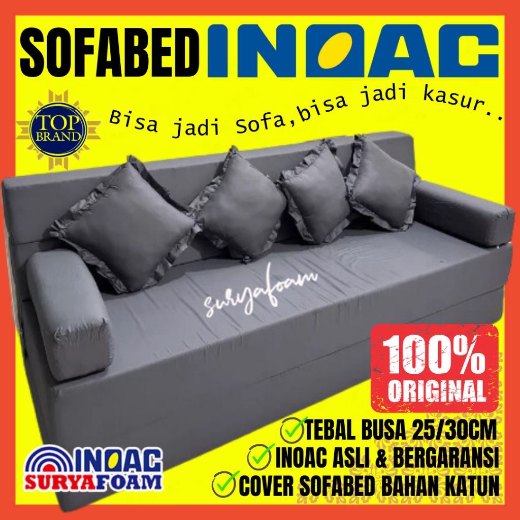 Sofabed INOAC All Size Cover Katun Nikita atau Star Tebal 25cm 30cm Ukuran 200x200 / 180x200 / 160x2