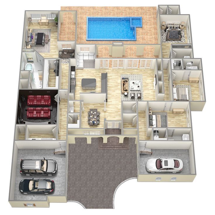 model desain denah rumah 1 lantai dengan style klasik