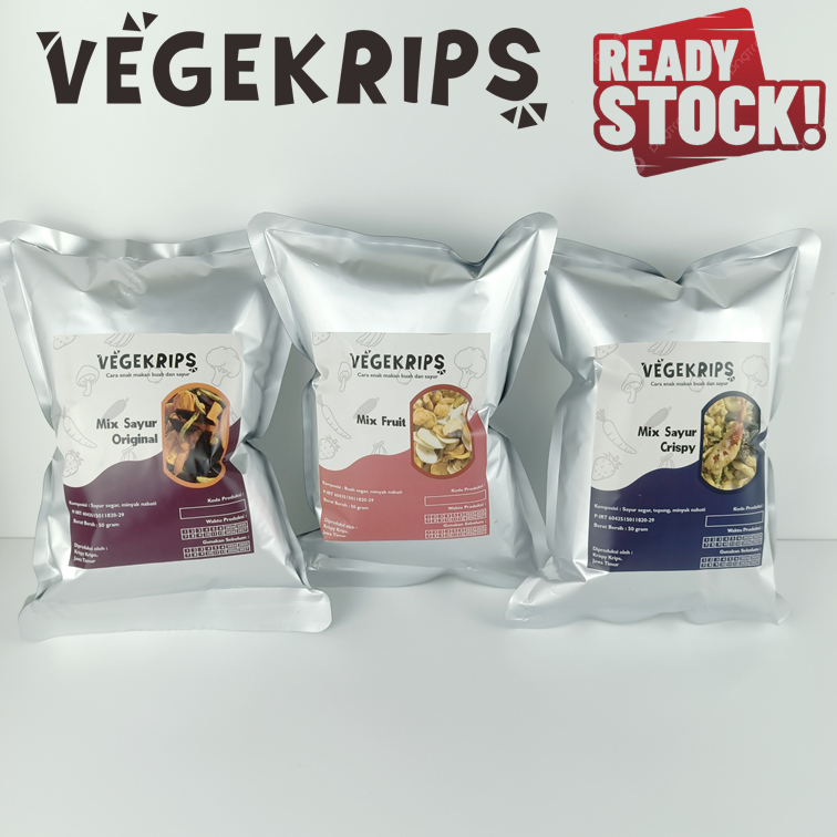

VEGEKRIPS PAKET 3 PCS (Mix Sayur Ori 50 Gr + Mix Sayur Crispy 50 Gr + Mix Fruit 50 Gr)