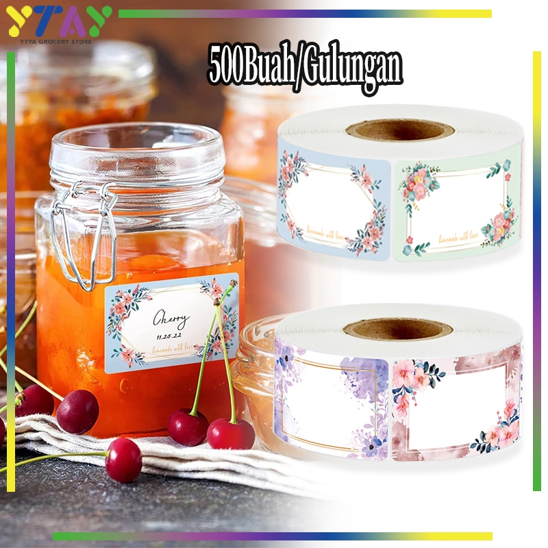 

500 Pcs - Stiker Label Nama/Stiker Botol Bumbu Tahan Air/Blank Stiker Tag Kado Amplop/Label Stiker Thank/Online Terima Kasih Isi