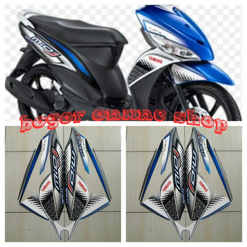 stiker body motor mio j sporty 2014 hitam-biru