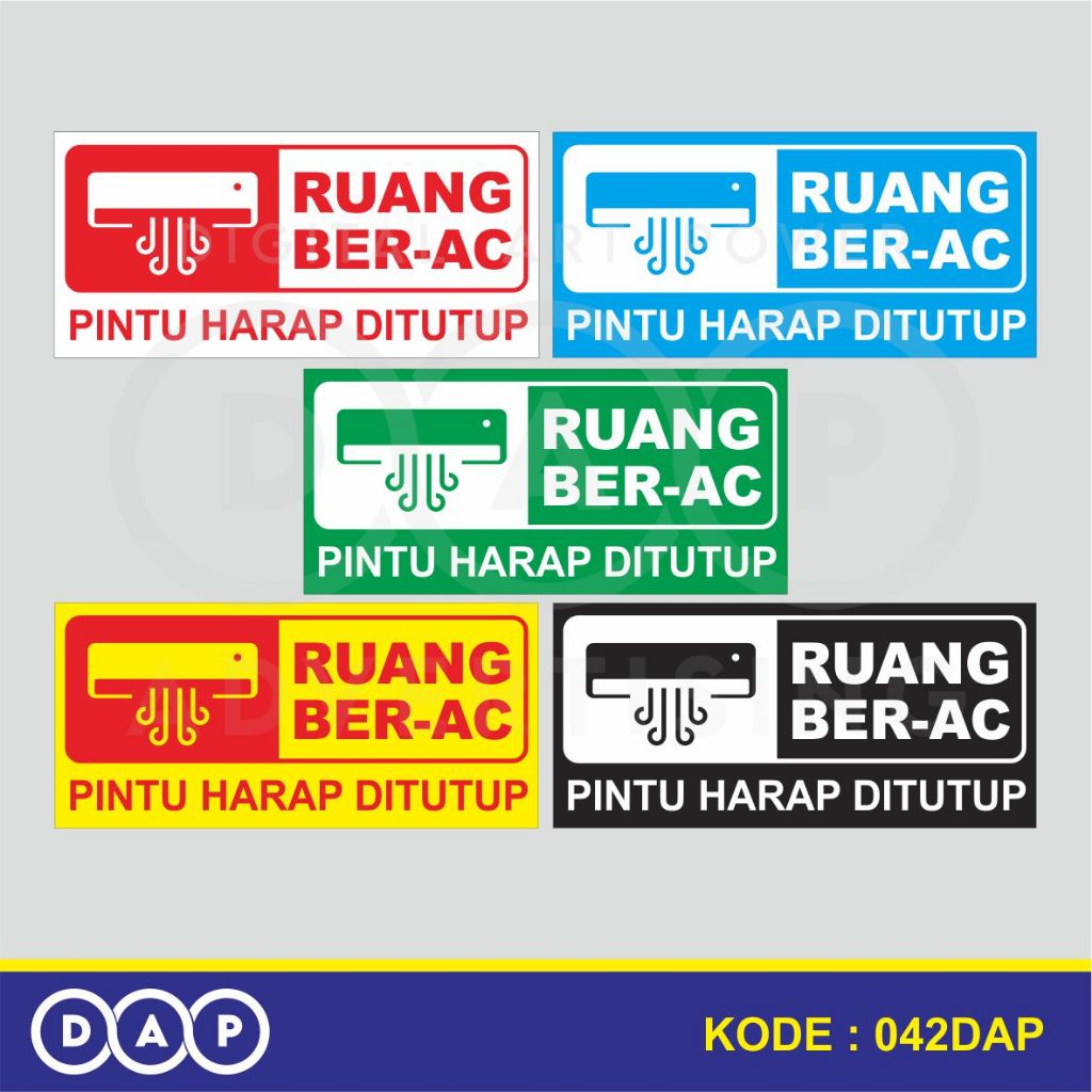 

042 - STIKER RUANG BER "AC" - VYNIL - TERBAIK - TERBAIK