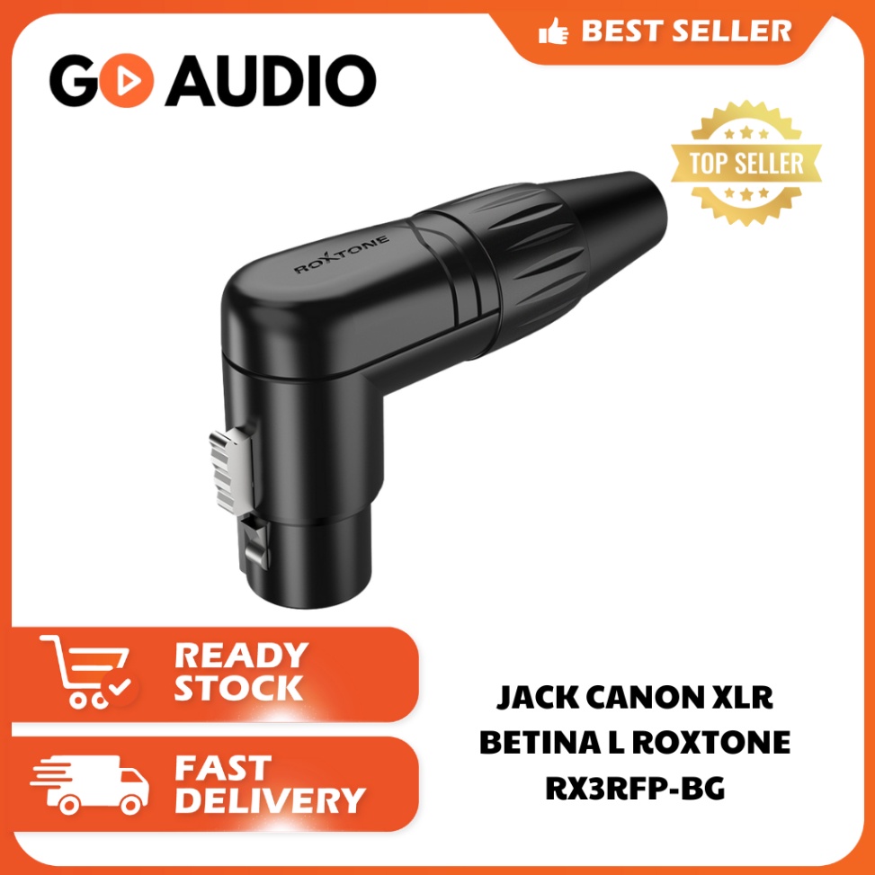 Ready stok ROXTONE  Jack Canon L XLR Betina Female L RX3RFPBG  Jack Konektor Canon XLR 3 Pin Female 