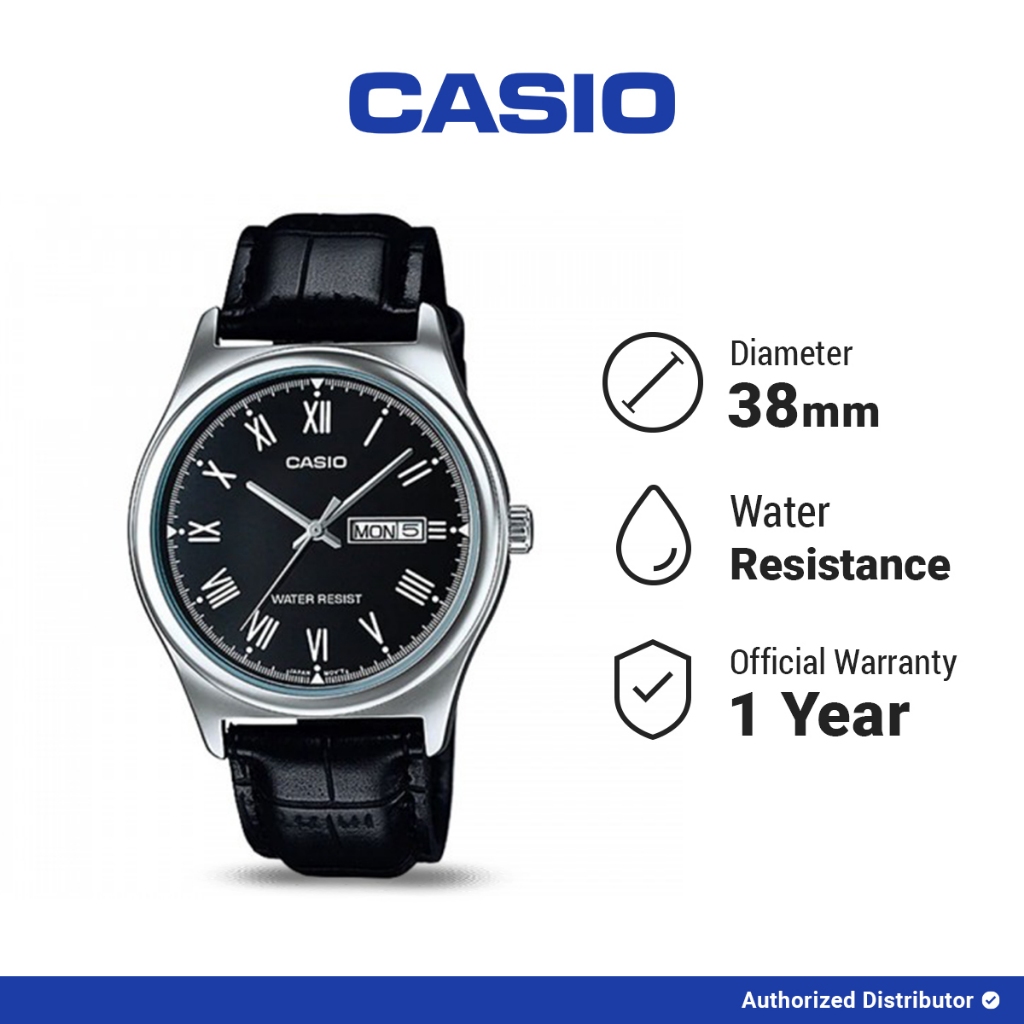 [READY INSTANT] Casio Jam Tangan Pria MTP-V006L-1BUDF Kulit Original
