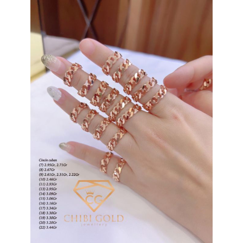 CHIBI GOLD JAWELLERY - Cincin cuban 750 kadar 17k Chibi gold