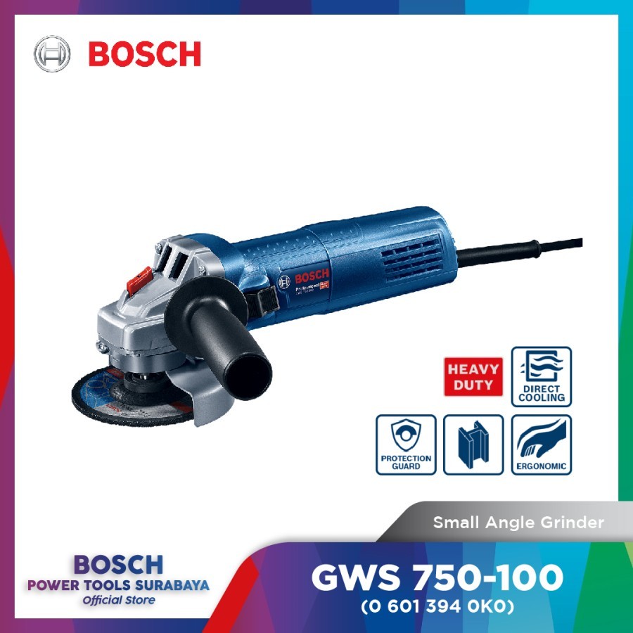 Mesin Gerinda 4" Bosch GWS 750-100 Slide Switch Heavy Duty