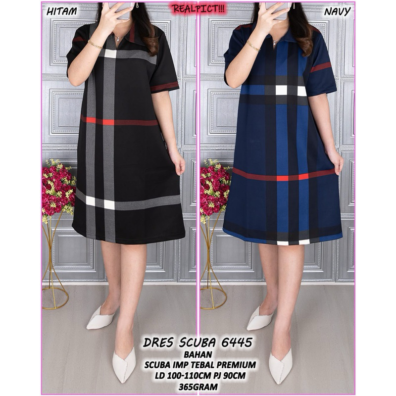 Dress Fashion Wanita Kekinian Scuba Import 6444(Ld 110)