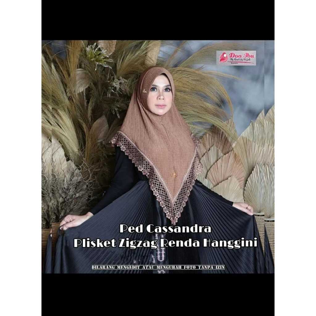 Ped Casandra Plisket Zigzag Renda Hanggini Hijab Instan Doa Ibu