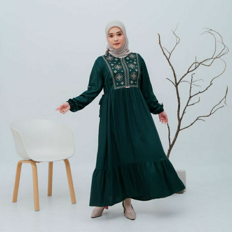 READY STOCK LIVIA DRESS BORDIR ORIGINAL ELFASA
