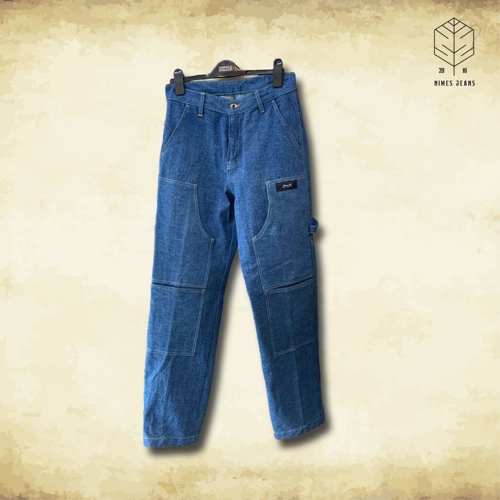 NIMES JEANS - [FREE TOTEBAG] Baggy Pants Jeans Blue Denim | Celana Baggy Jeans Pria Biru Denim Skate