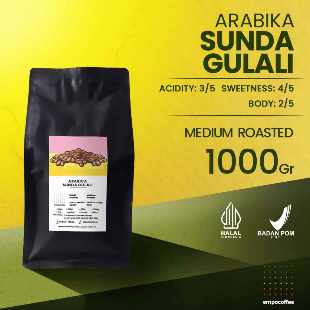 

Empo Coffee Biji Kopi Bubuk Arabika Sunda Gulali Specialty Arabica Coffee Bean Klasik Beans 1Kg