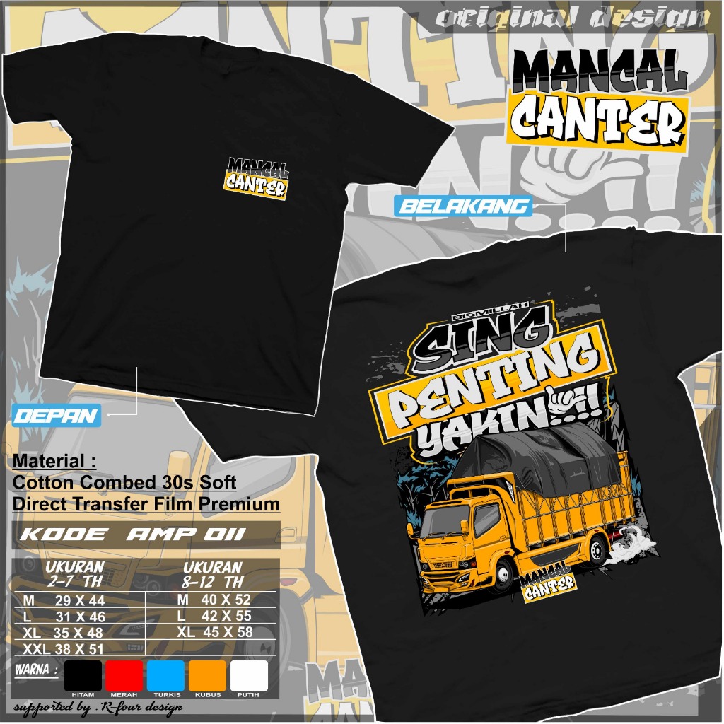 Kaos truk anak mancal canter Kaos truk oleng anak canter mania Kaos anak gambar truk terbaru