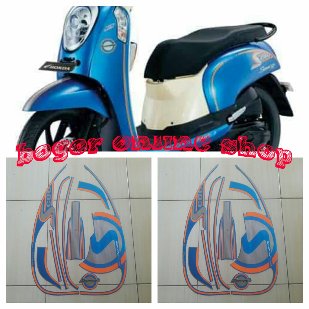 sticker striping lis body motor scoopy sporty 2013 biru