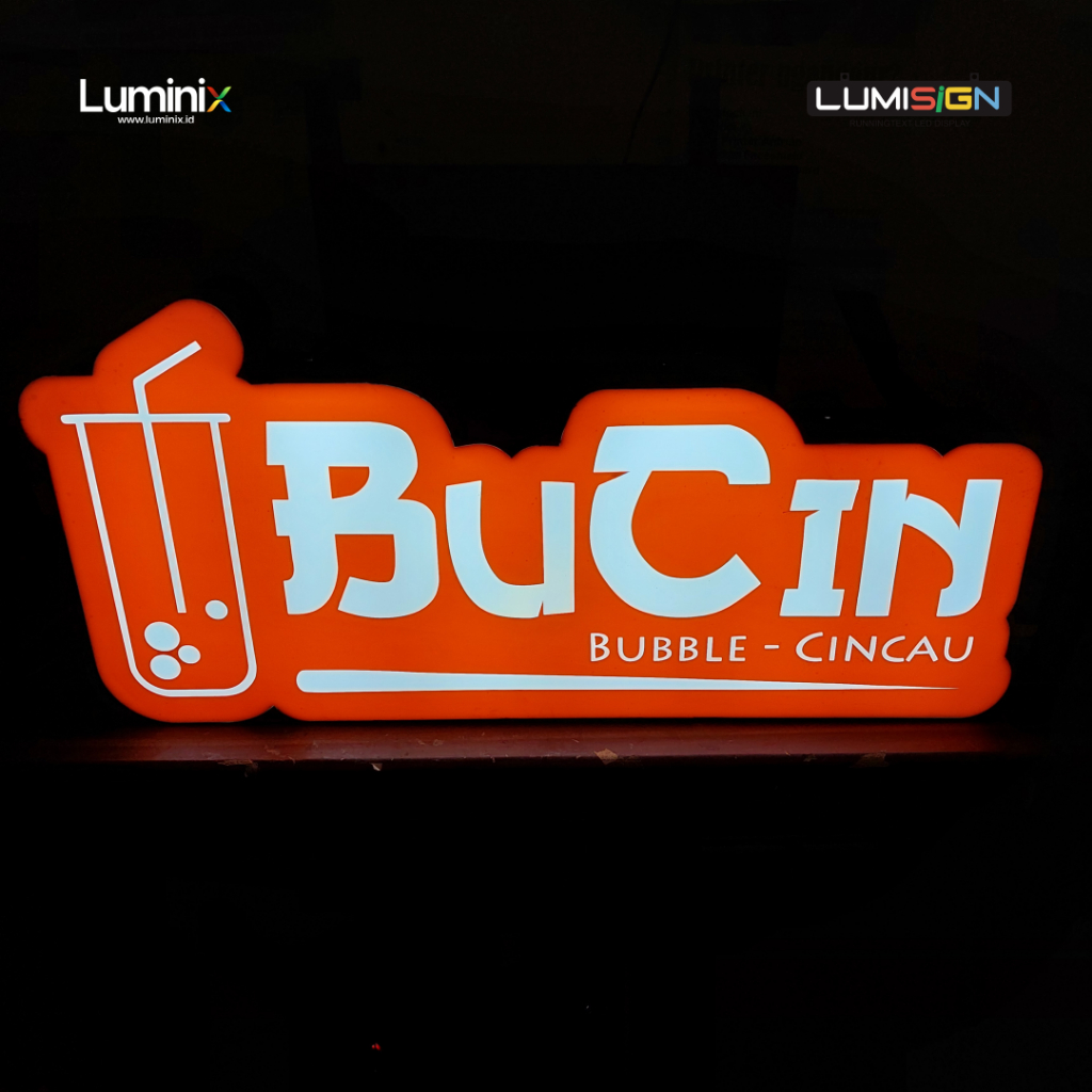 Neon box Bulat / Neon Box Kotak / Custom Papan Sign 2 Sisi dan 1 Sisi