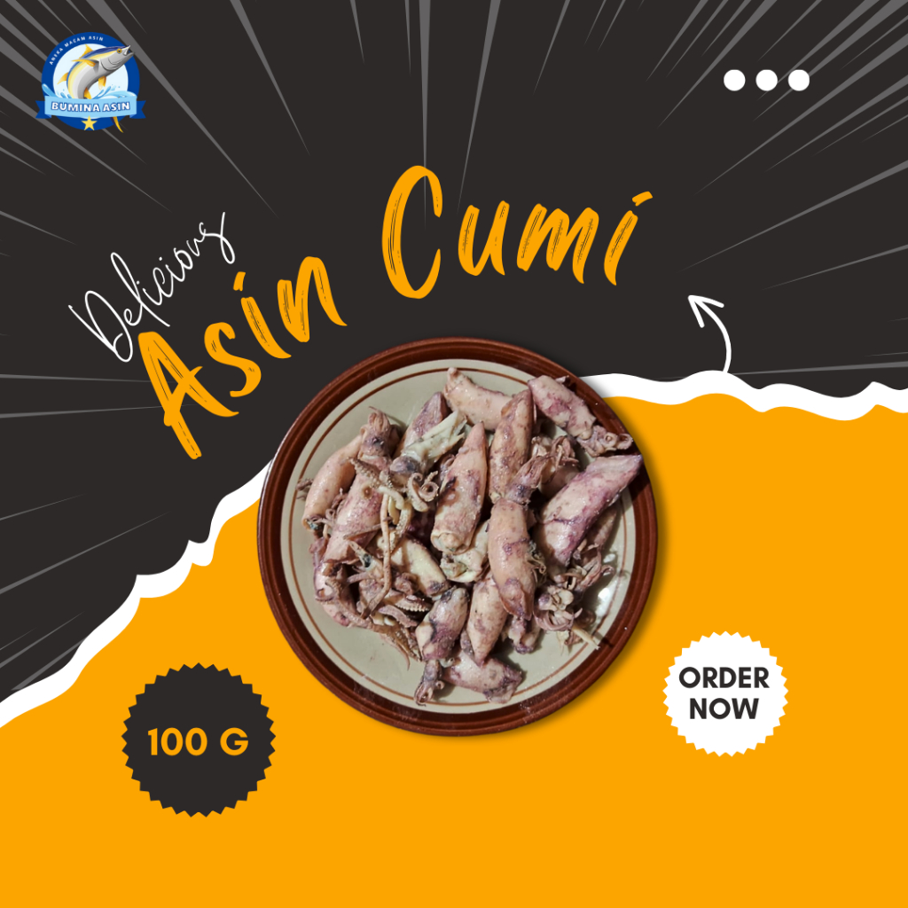 

BUMINA ASIN Asin Cumi-cumi Kecil (Cumi-cumi kecil) - 100 Gr/1 Ons