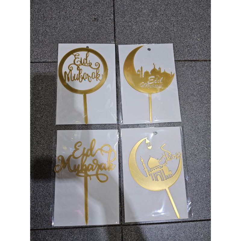 CAKE TOPPER EID MUBARAK ACRYLIC / TOPPER IDUL FITRI AKRILIK